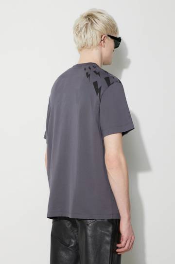 Хлопковая футболка Neil Barrett EASY DROPPED SHOULDER FAIRISLE мужская узорная PBJT165.V502S.3644 Хлопковая футболка Neil Barrett EASY DROPPED SHOULDER FAIRISLE мужская узорная PBJT165.V502S.3644