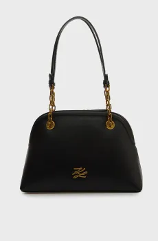 Женская черная кожаная сумка AUTOGRAPH Черный ONESIZE Karl Lagerfeld B2W30038