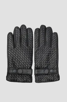 Мужские черные кожаные перчатки Черный 11 Karl Lagerfeld 544440.815400;990