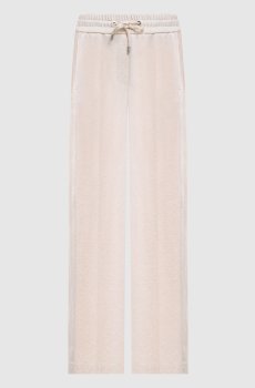 Бежевые меланжевые спортивные штаны