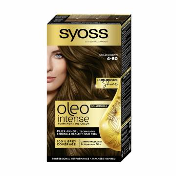Безаммиачная стойкая краска для волос SYOSS Oleo Intense с маслом-активатором 4-60 Золотистый каштановый, 115 мл Безаммиачная стойкая краска для волос SYOSS Oleo Intense с маслом-активатором 4-60 Золотистый каштановый, 115 мл