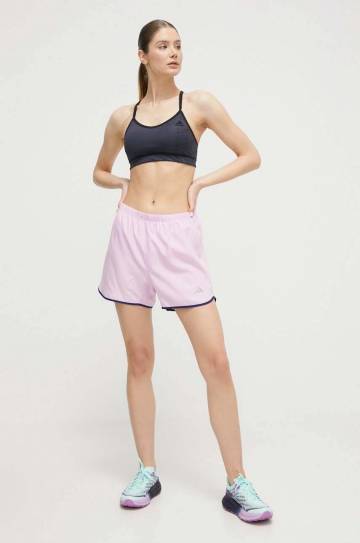 Шорты для бега adidas Performance Run It цвет розовый с принтом высокая посадка Шорты для бега adidas Performance Run It цвет розовый с принтом высокая посадка