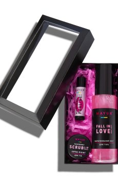 Уценка! Набор для тела и лица Mayur Малиновая влюбленность (мист для тела, 100 мл + бальзам для губ, 5 г + скраб для губ, 15 г)