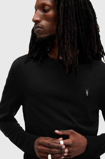 Шерстяной свитер AllSaints MODE цвет чёрный M002KZ Шерстяной свитер AllSaints MODE цвет чёрный M002KZ