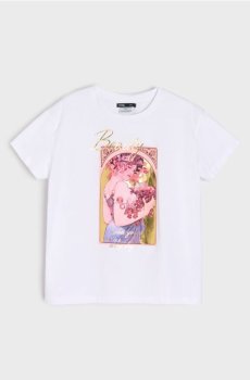 Бавовняна футболка з принтом Alphonse Mucha - білий