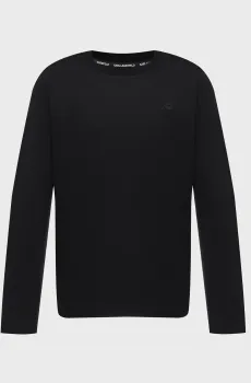 Мужской черный лонгслив Черный XL Karl Lagerfeld 564200.755002;990