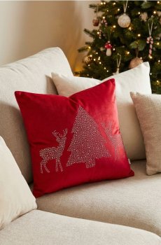 Наволочка з різдвяним мотивом - червоний