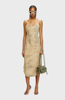 Женское бежевое джинсовое платье DE-VERA-FSG Бежевый M Diesel A18166 007AZ