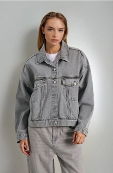 Оверсайз джинсова куртка - сірий