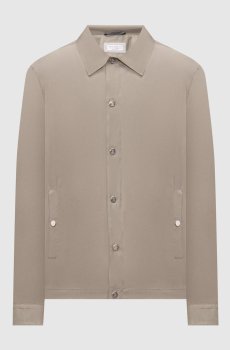 Куртка цвета хаки из шелка