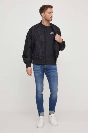 Хлопковая футболка Pepe Jeans Clementine мужская цвет чёрный с принтом PM509229 Хлопковая футболка Pepe Jeans Clementine мужская цвет чёрный с принтом PM509229
