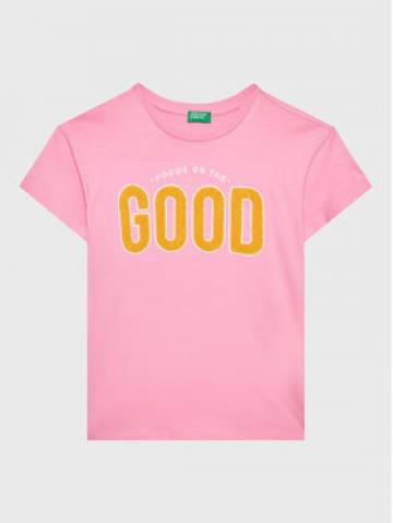 United Colors Of Benetton Футболка 3096C10AY Рожевий Oversize United Colors Of Benetton Футболка 3096C10AY Рожевий Oversize
