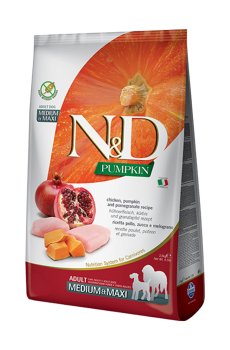 Сухой корм для собак средних и крупных пород Farmina N&D Pumpkin с тыквой, курицей и гранатом, 2.5 кг