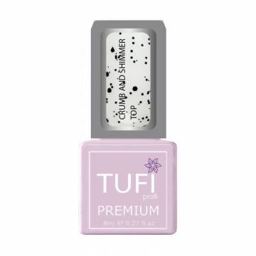 Топ для гель-лака Tufi profi Premium Crumb And Shimmer Top с глянцевым финишем, шимером и мелкой крошкой, 8 мл Топ для гель-лака Tufi profi Premium Crumb And Shimmer Top с глянцевым финишем, шимером и мелкой крошкой, 8 мл