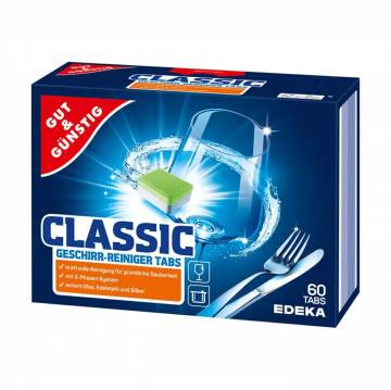 Таблетки для посудомоечных машин Gut&Gunstig Classic, 60 шт Таблетки для посудомоечных машин Gut&Gunstig Classic, 60 шт