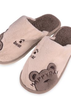 Женские комнатные тапочки 2Step закрытые, коричневые, размер 40-41 (WWSL2025-11-Br)