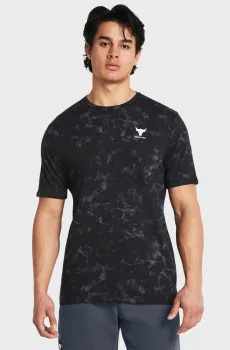 Мужская черная футболка с узором UA Pjt Rck Payof AOP Graphic Черный S Under Armour 1383194-001
