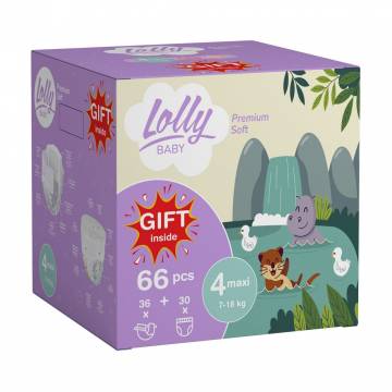 Набор подгузников Lolly Premium Soft Maxi размер 4 (7-18 кг) (подгузники, 36 шт + трусики, 30 шт + подарок) Набор подгузников Lolly Premium Soft Maxi размер 4 (7-18 кг) (подгузники, 36 шт + трусики, 30 шт + подарок)