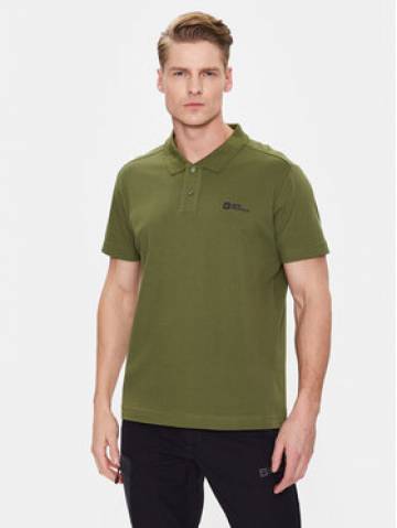 Jack Wolfskin Поло Essential 1809301 Зелений Regular Fit Jack Wolfskin Поло Essential 1809301 Зелений Regular Fit