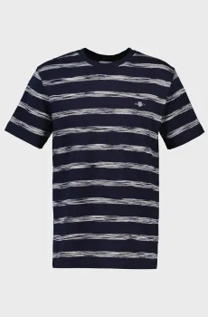 Мужская темно-синяя футболка  в полоску STRIPED SS T-SHIRT Синий L Gant 2003340