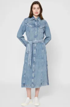 Женское голубое джинсовое платье Голубой S BOSS 50546068;403