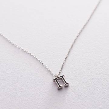 Серебряное колье с буквой П 18963ч Серебряное колье с буквой П 18963ч