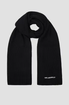 Мужской черный шерстяной шарф Черный ONESIZE Karl Lagerfeld 544305.805000;990