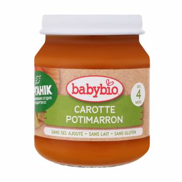 Органическое пюре Babybio из моркови и китайской тыквы, 130 г Органическое пюре Babybio из моркови и китайской тыквы, 130 г
