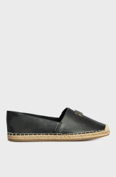 Женские черные кожаные эспадрильи TH LOGO LEATHER ESPADRILLE Черный 37 Tommy Hilfiger FW0FW08540