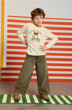 Широкі джинси - коричневий