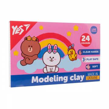 Пластилин YES Line Friends 24 цвета, 480 г (540683) Пластилин YES Line Friends 24 цвета, 480 г (540683)