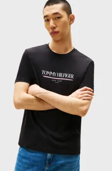 Мужская черная футболка BRAND LOVE HILFIGER Черный XL Tommy Hilfiger MW0MW40324