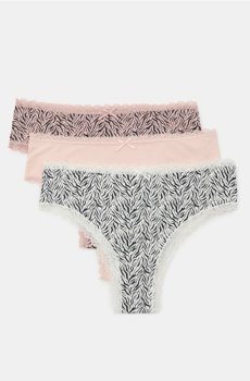 Бразильські трусики з мереживом, набір з 3 штук - різнобарвний