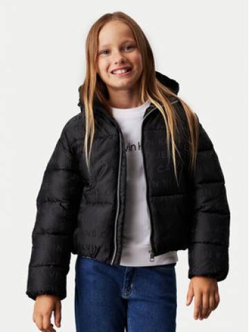 Calvin Klein Jeans Пуховик Logo Aop IG0IG02730 Чорний Regular Fit Calvin Klein Jeans Пуховик Logo Aop IG0IG02730 Чорний Regular Fit