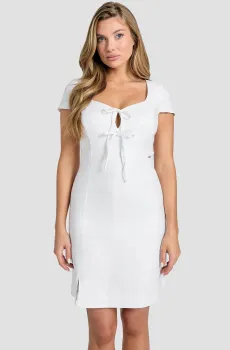 Женское белое льняное платье Белый L Guess W5GK41.WH5L2;G011