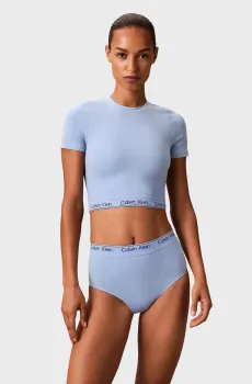 Женский голубой топ SHORT SLEEVE Голубой M Calvin Klein LV00QF8342