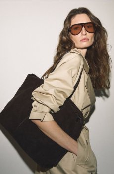 Reserved - Сумка-шопер з екошкіри - темно коричневий - 763FC-89X