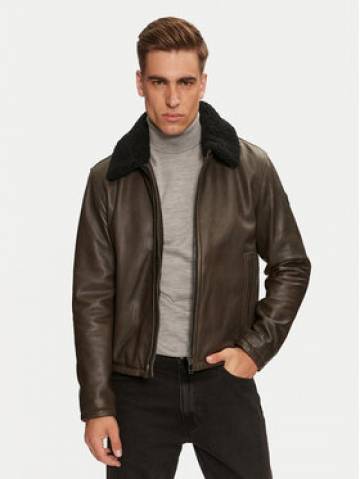 JOOP! Шкіряна куртка 17 Mesh 80000658 Зелений Regular Fit JOOP! Шкіряна куртка 17 Mesh 80000658 Зелений Regular Fit