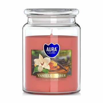 Ароматическая свеча в банке Bispol Scented Candle Aura Vanilla-Amber, 500 г (snd99-355)