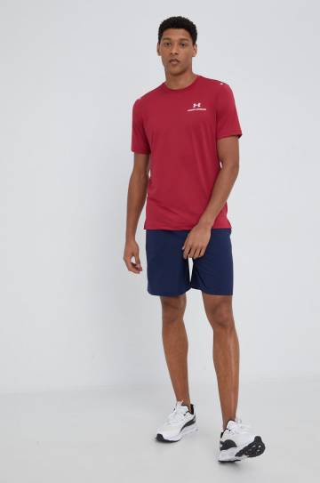 Футболка для тренинга Under Armour Rush Energy цвет бордовый однотонная 1366138-001 Футболка для тренинга Under Armour Rush Energy цвет бордовый однотонная 1366138-001