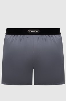 Серые трусы-боксеры из шелка