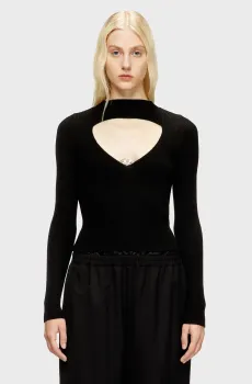 Женский черный шерстяной топ M-OLINA Черный S Diesel A18904 0PLBF