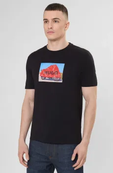 Мужская черная футболка Черный XXL HUGO 50557674;001