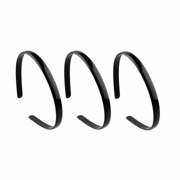 Набор обручей для волос TITANIA Basic, 3шт, черный, 7976