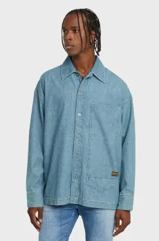 Мужская голубая рубашка Long Pocket Голубой XL G-Star RAW D26334,D953