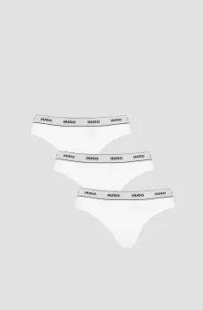 Женские белые трусики (3 шт) Белый L HUGO 50469657;100