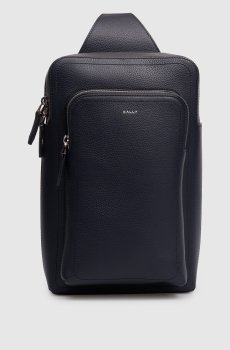 Синяя кожаная сумка-слинг Capitol