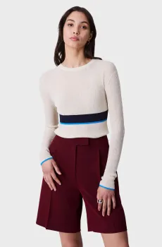 Женский белый джемпер Mixed Media Stripe Белый M Calvin Klein LV044C337G