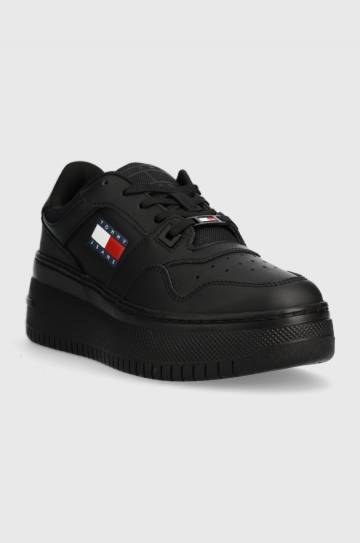 Кроссовки Tommy Jeans TJW RETRO BASKET FLATFORM ESS цвет чёрный EN0EN02506 Кроссовки Tommy Jeans TJW RETRO BASKET FLATFORM ESS цвет чёрный EN0EN02506