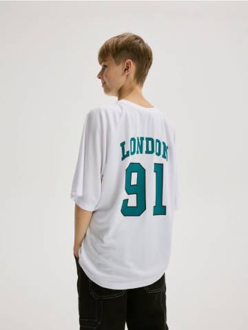 Reserved - Швидковисихаюча футболка з принтом - білий - 076FH-00X